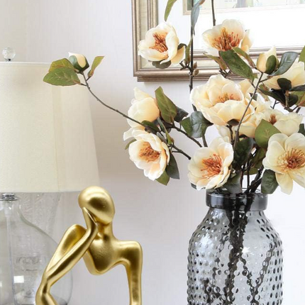 Abstract Gold Thinking Woman Statue